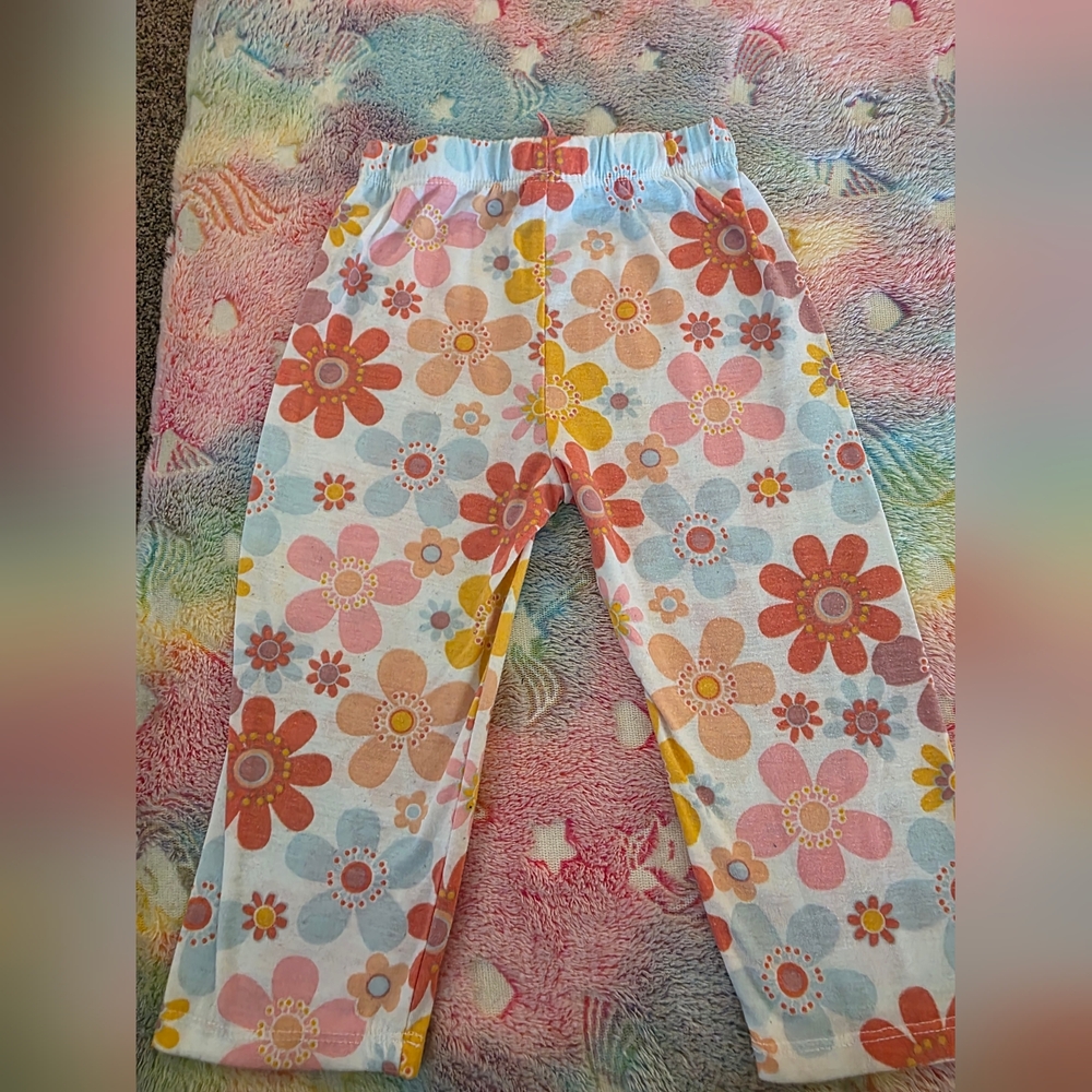 Wonder Nation Floral Pants with Pink and Yellow